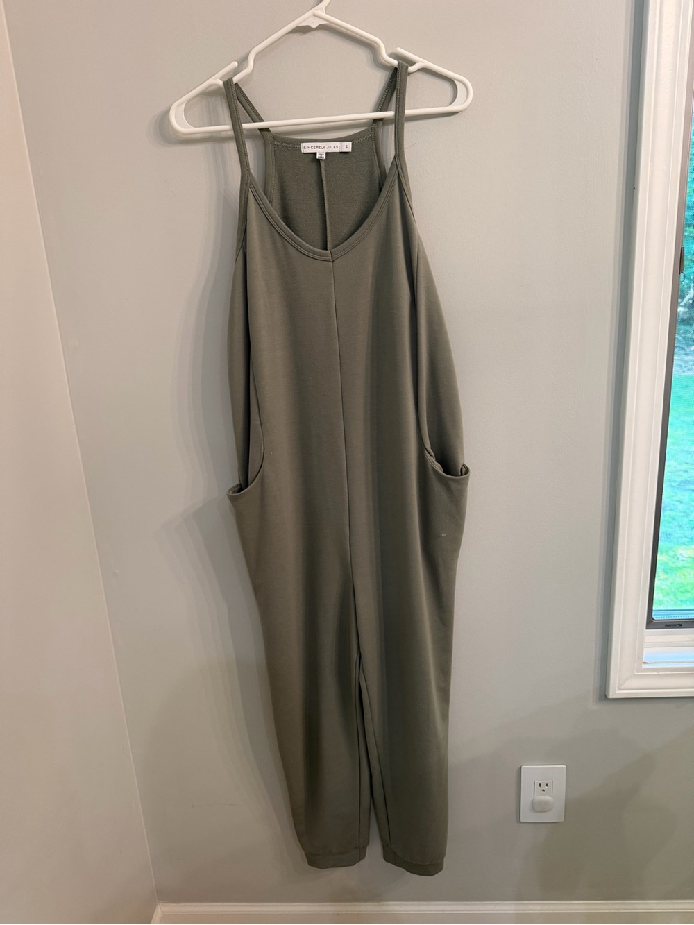 Sincerely Jules Olive Strapless Jumpsuit with Pockets